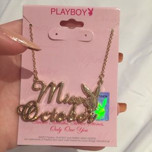 Playboy Miss October Y2K Necklace Gold